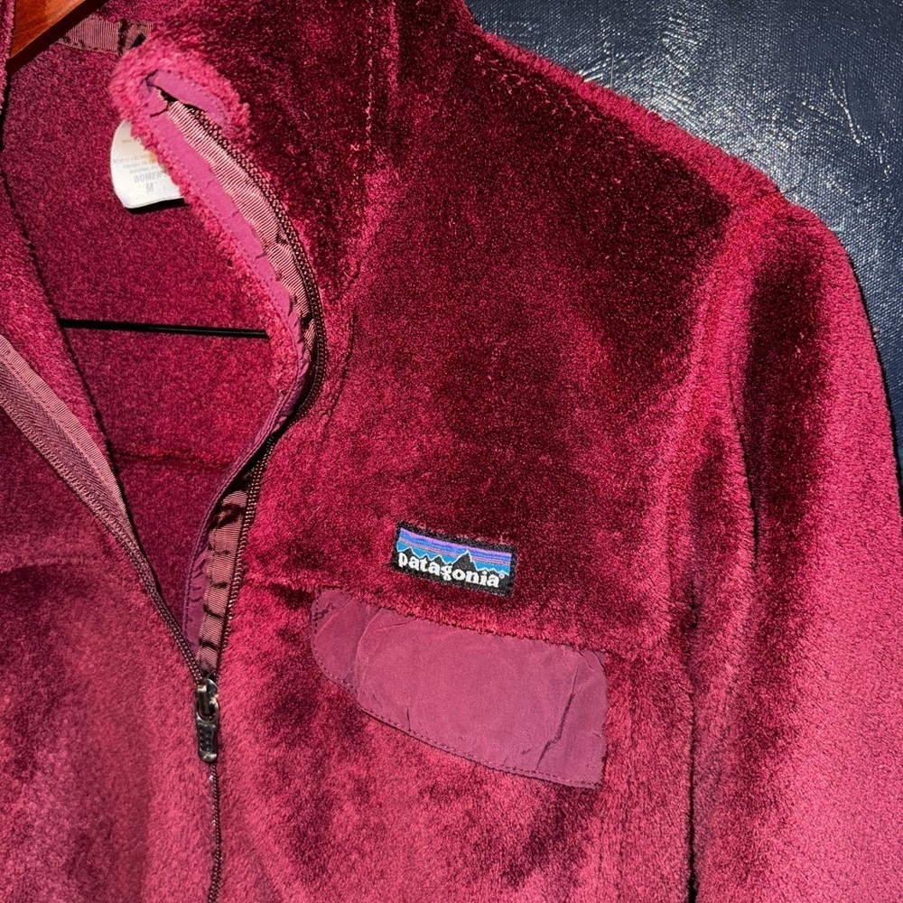 Patagonia Full Zip Re-Tool Burgundy Jacket Cozy Fleece Gorpcore Camping Size M - Picture 3 of 5